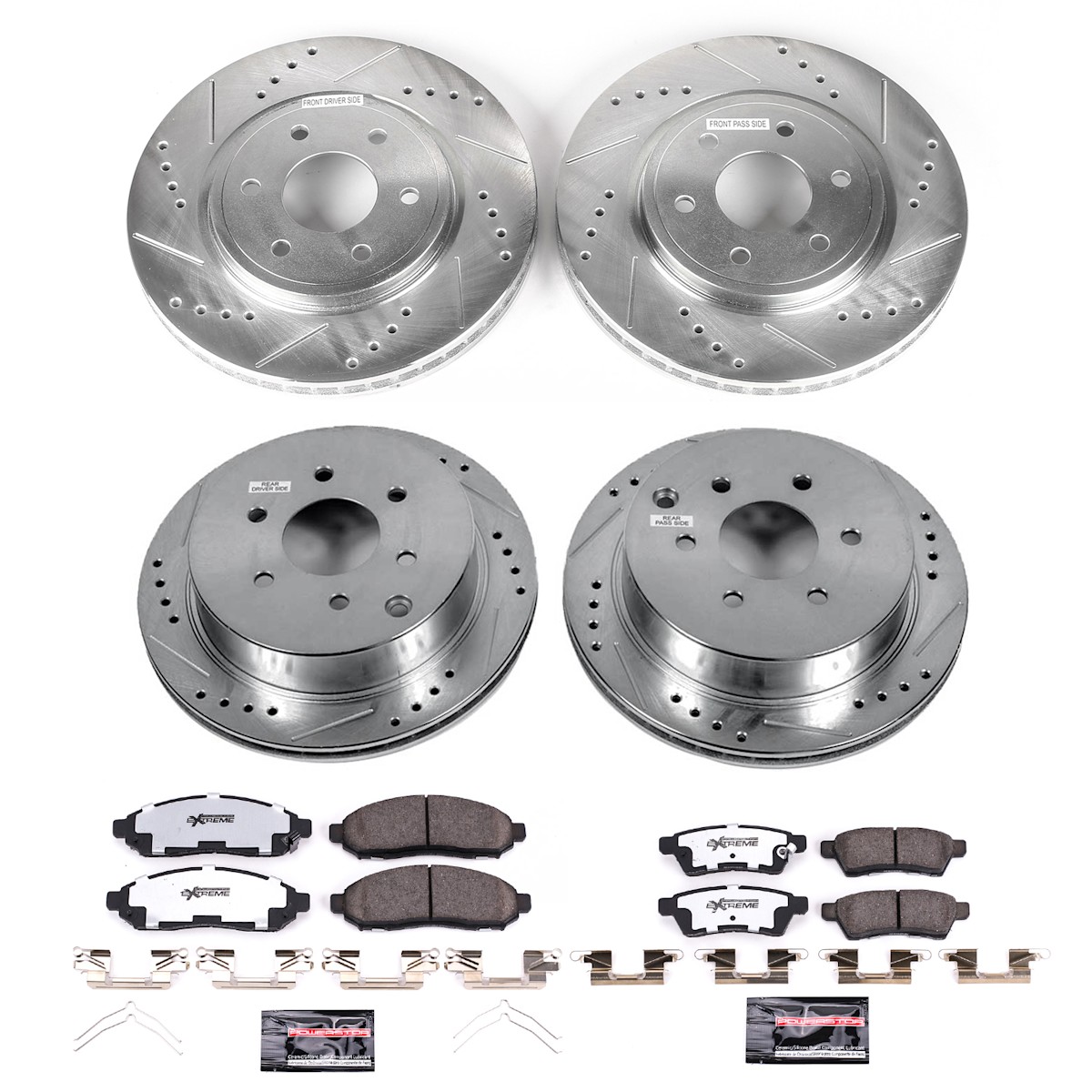 K4062-36 Powerstop Brake Disc and Pad Kits 4-Wheel Set Front & Rear for Xterra