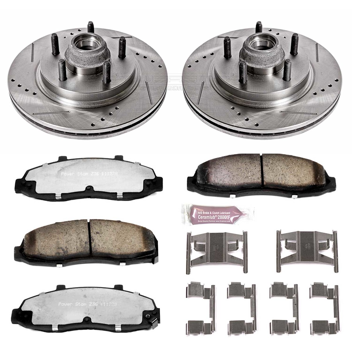 K1914-36 Powerstop 2-Wheel Set Brake Disc and Pad Kits Front for F150 Truck Ford