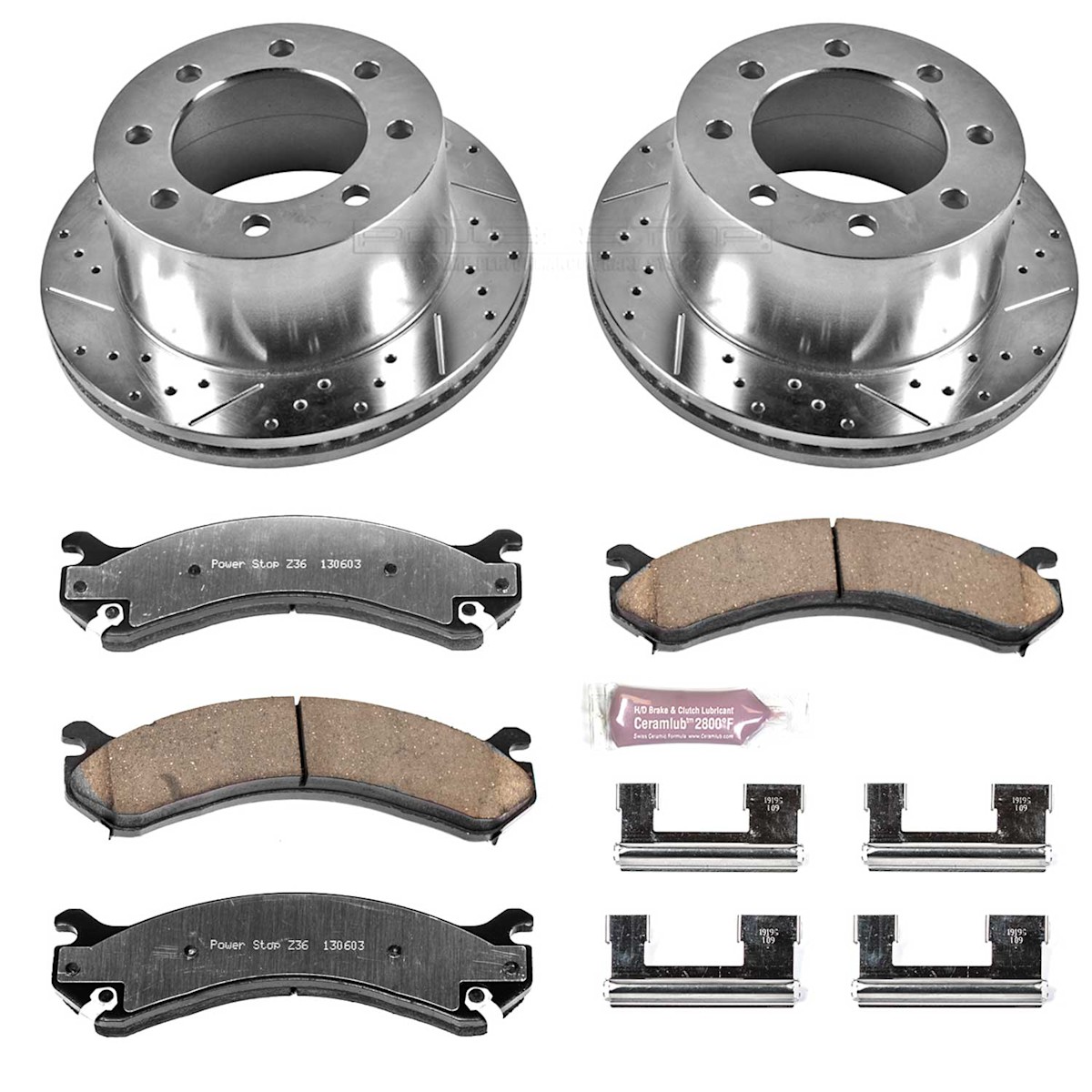 K5337-36 Powerstop Brake Disc and Pad Kits 2-Wheel Set Rear for Chevy GMC 07-10