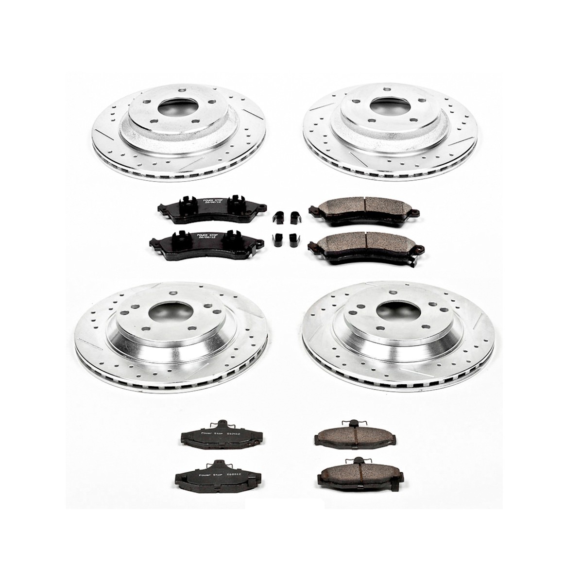 K1518 Powerstop 4-Wheel Set Brake Disc and Pad Kits Front & Rear for Chevy
