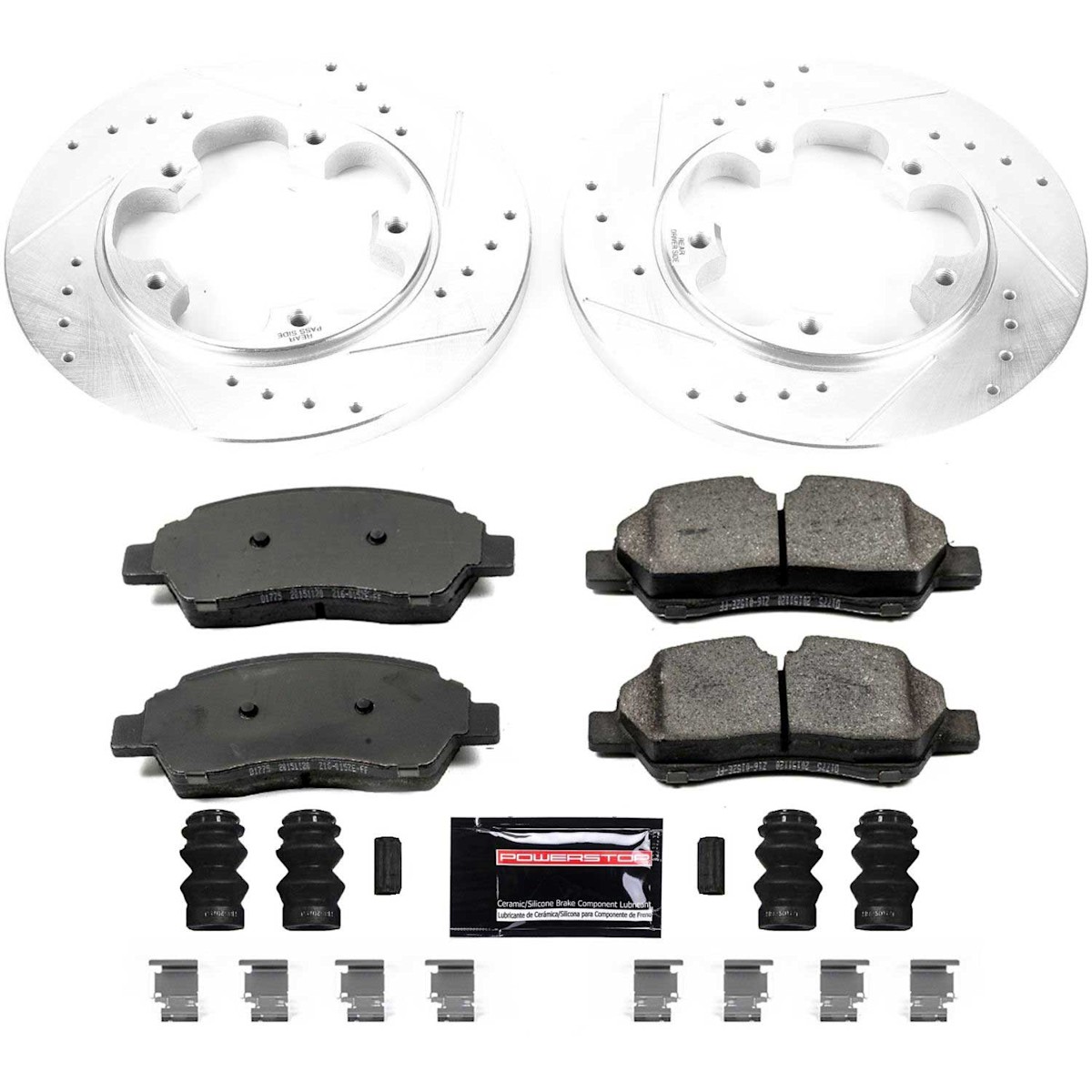 K7145 Powerstop 2-Wheel Set Brake Disc and Pad Kits Rear for Ford Transit-150