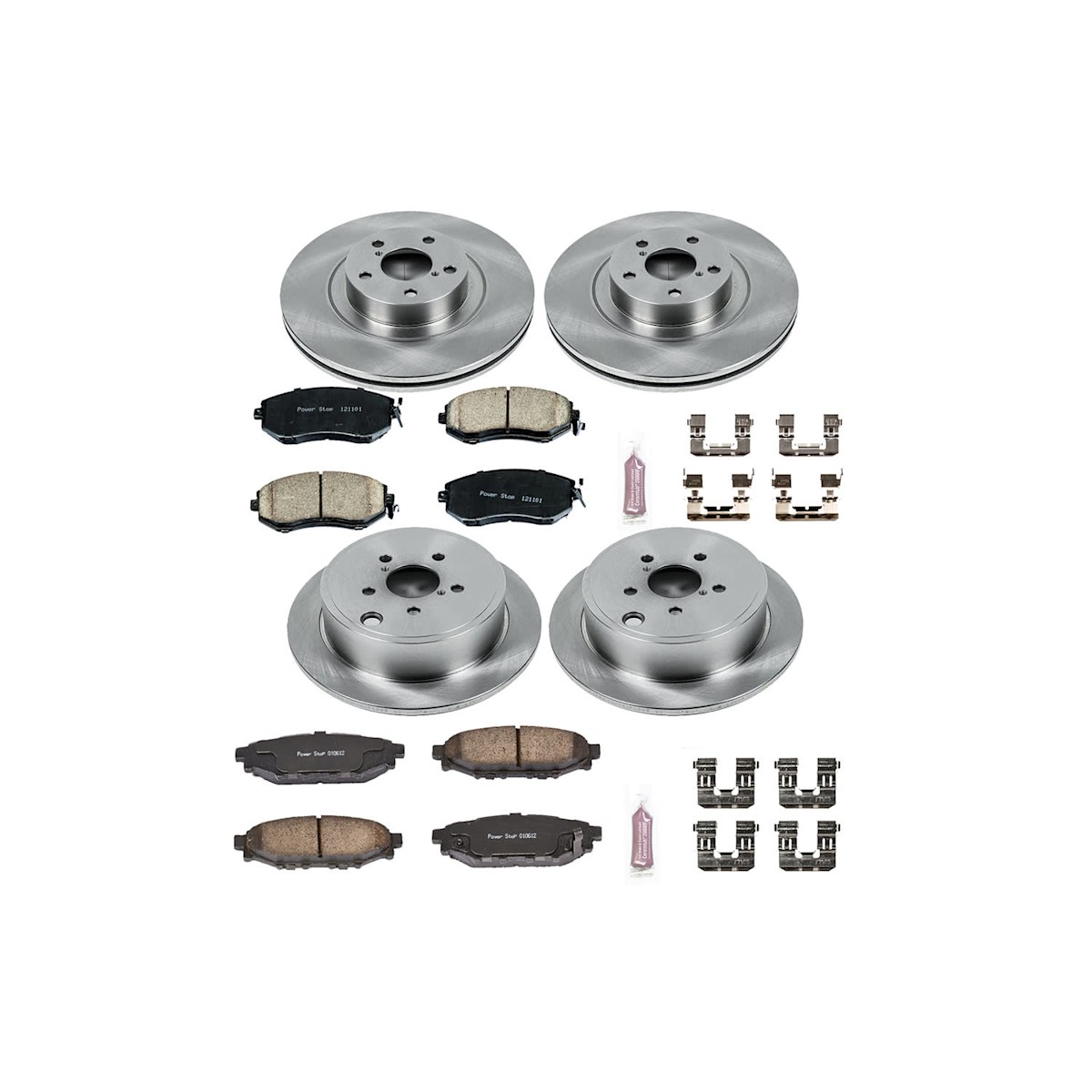 KOE6083 Powerstop Brake Disc and Pad Kit Front & Rear for Subaru Outback Impreza - Picture 4 of 12
