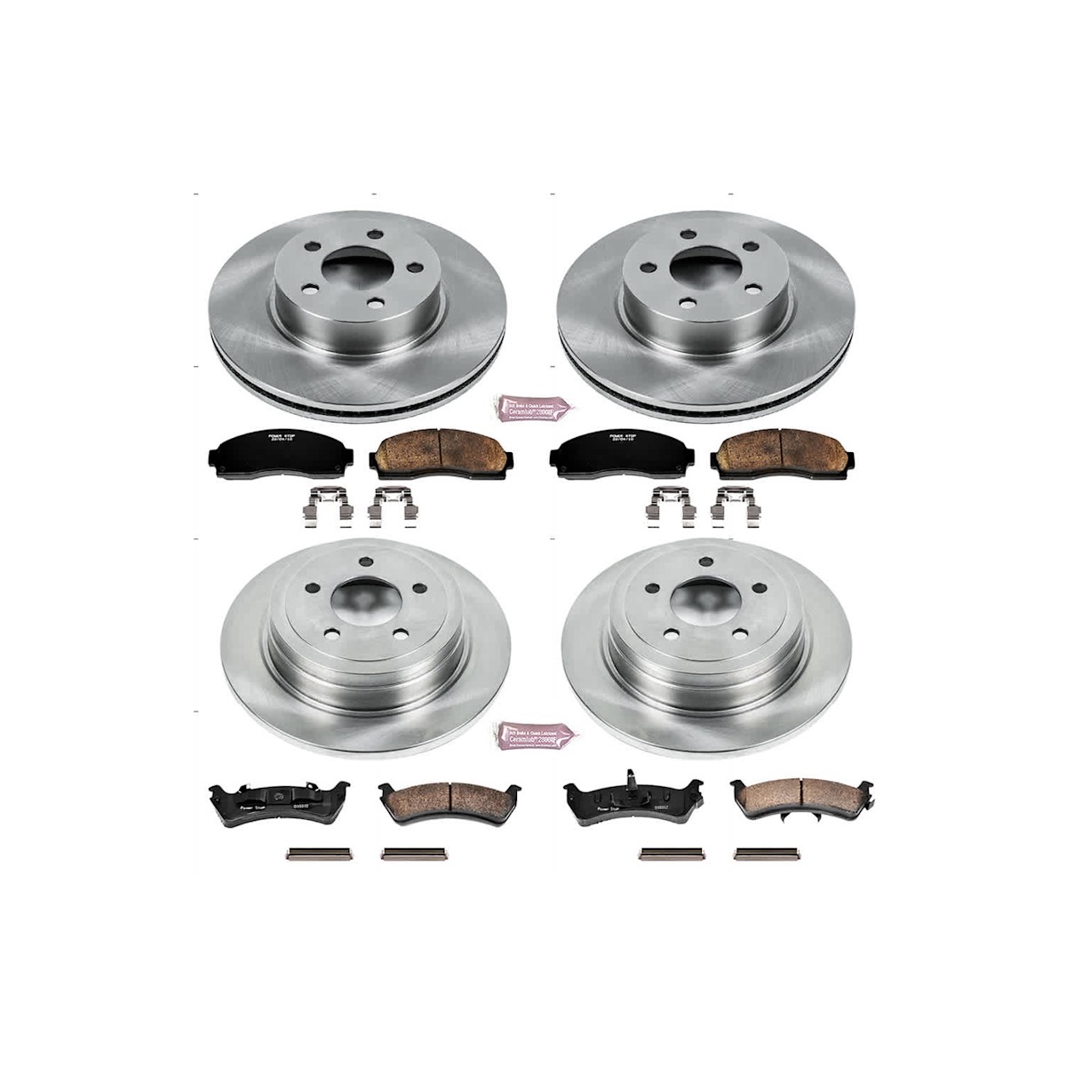 KOE1924 Powerstop Brake Disc and Pad Kit Front & Rear for Ford Explorer Sport 03 - Picture 4 of 12