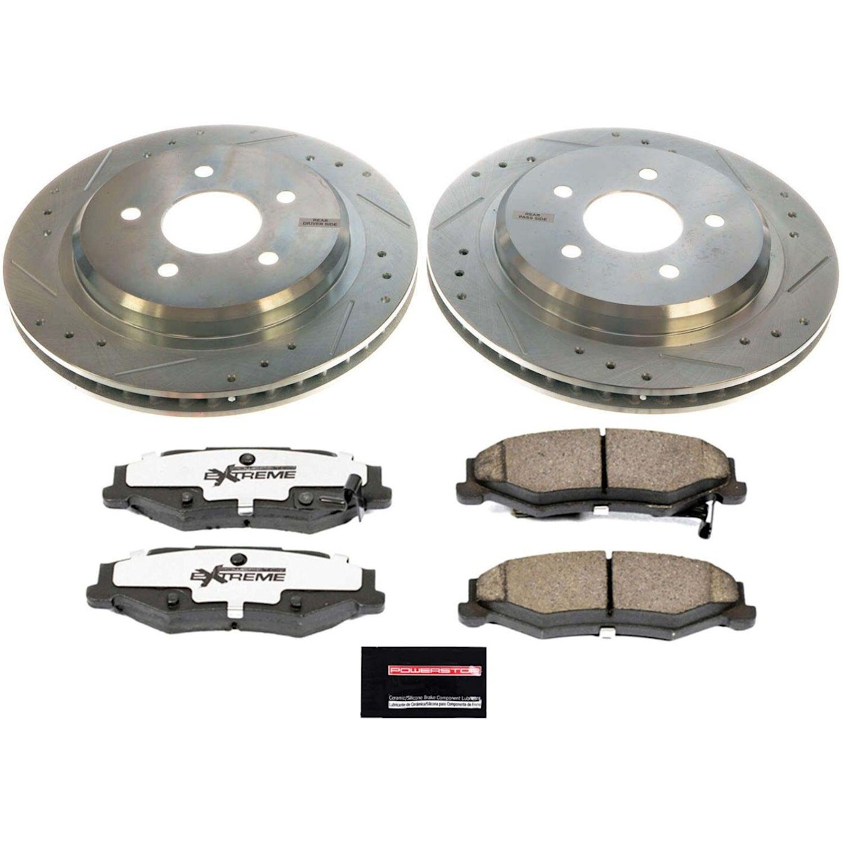 K1563-26 Powerstop 2-Wheel Set Brake Disc and Pad Kits Rear for Chevy Corvette