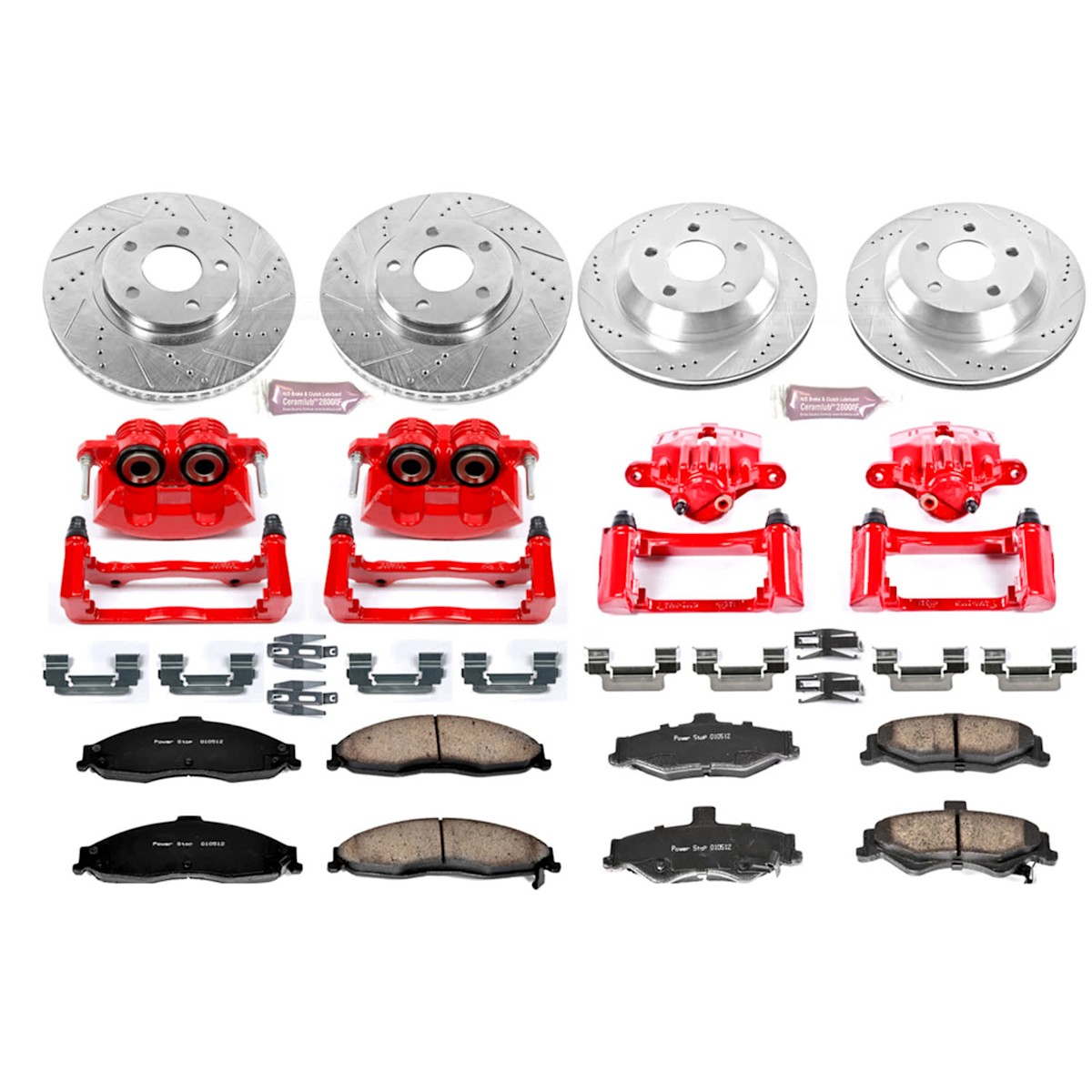 KC1548 Powerstop Disco de freno y Kit de pinza delantera y trasera para Chevy Camaro 98-02 - Imagen 4 de 12