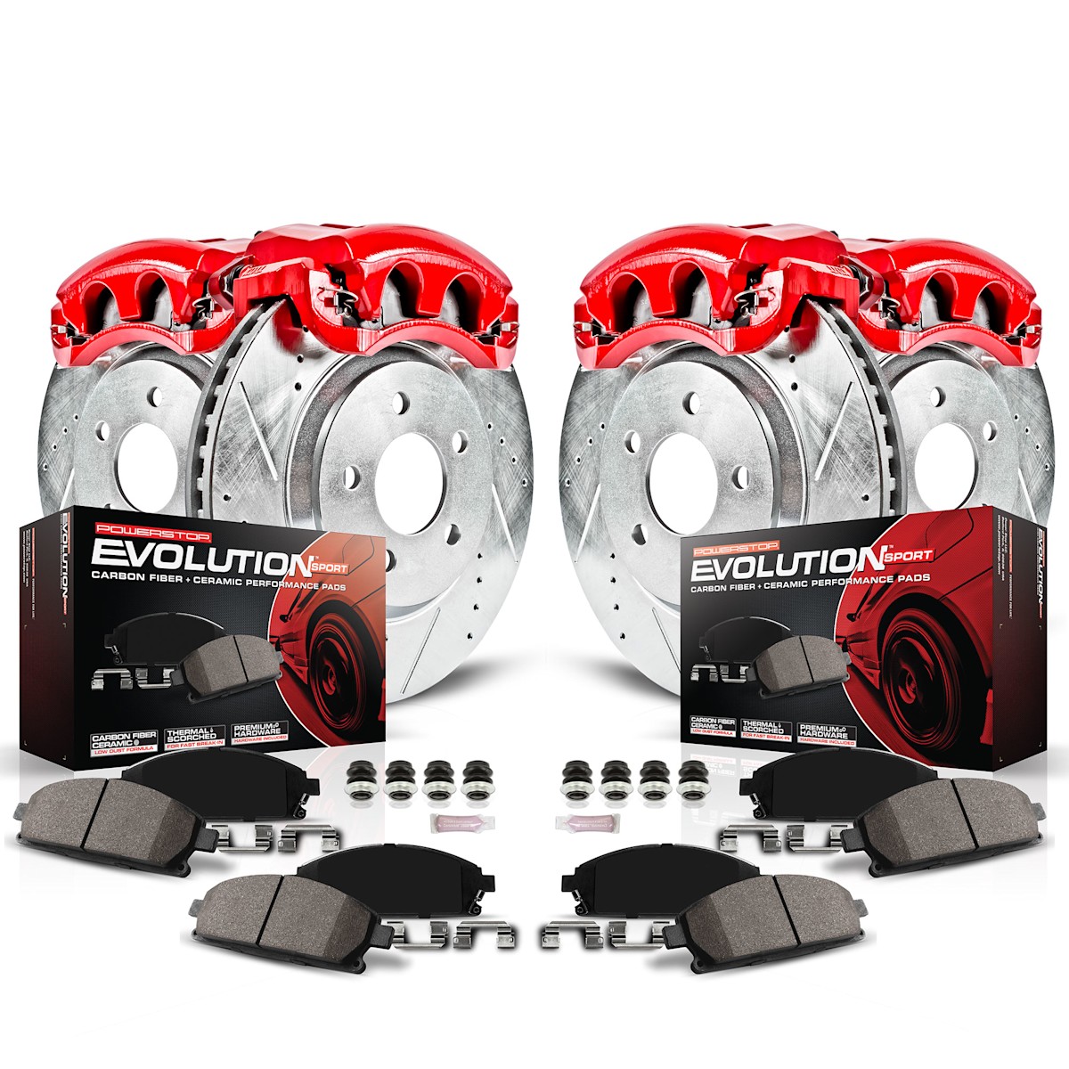 KC1548 Powerstop Disco de freno y Kit de pinza delantera y trasera para Chevy Camaro 98-02 - Imagen 1 de 12