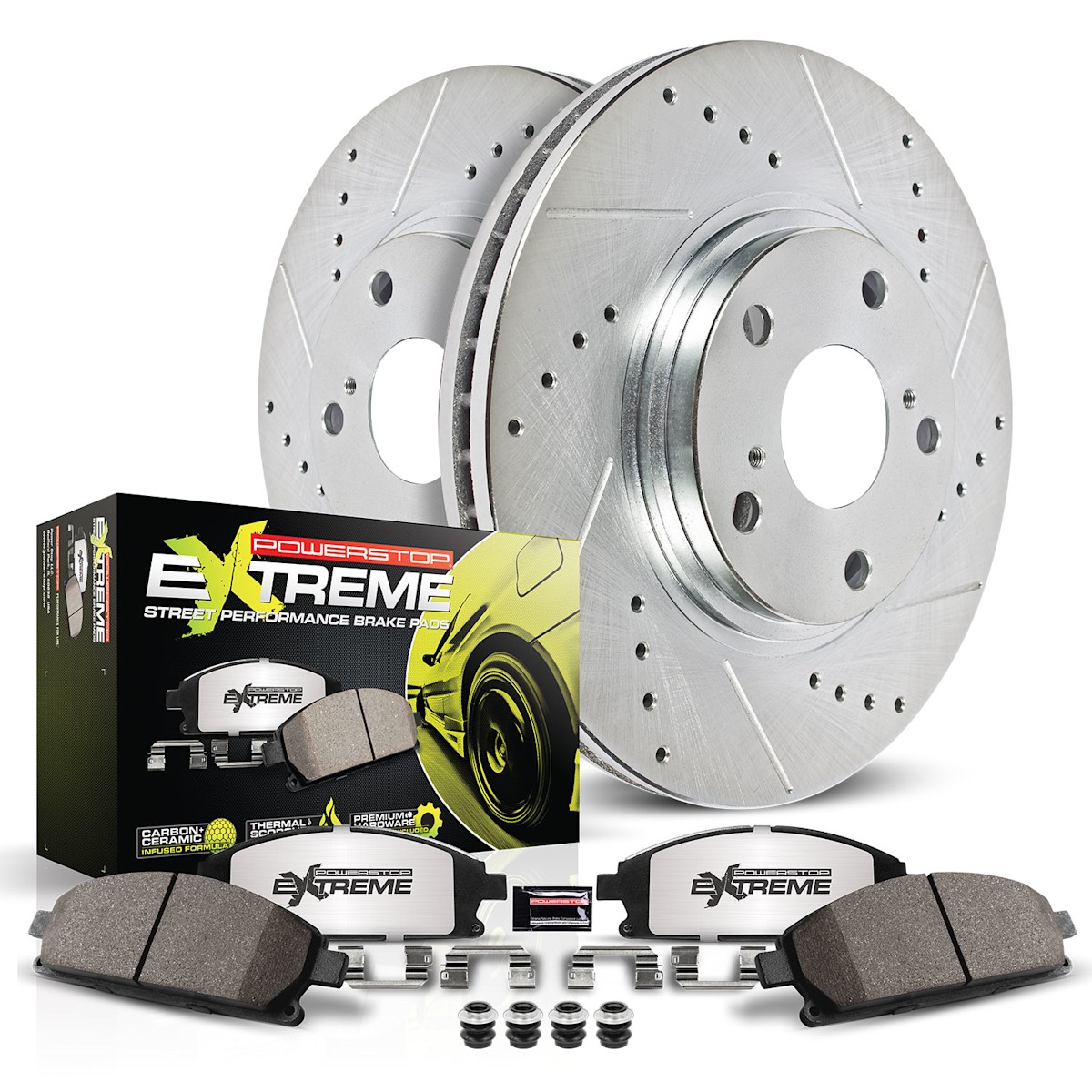 K4537-26 Kits de discos de freno y pastillas Powerstop juego de 2 ruedas delanteras para Chevy Suburban - Imagen 1 de 3