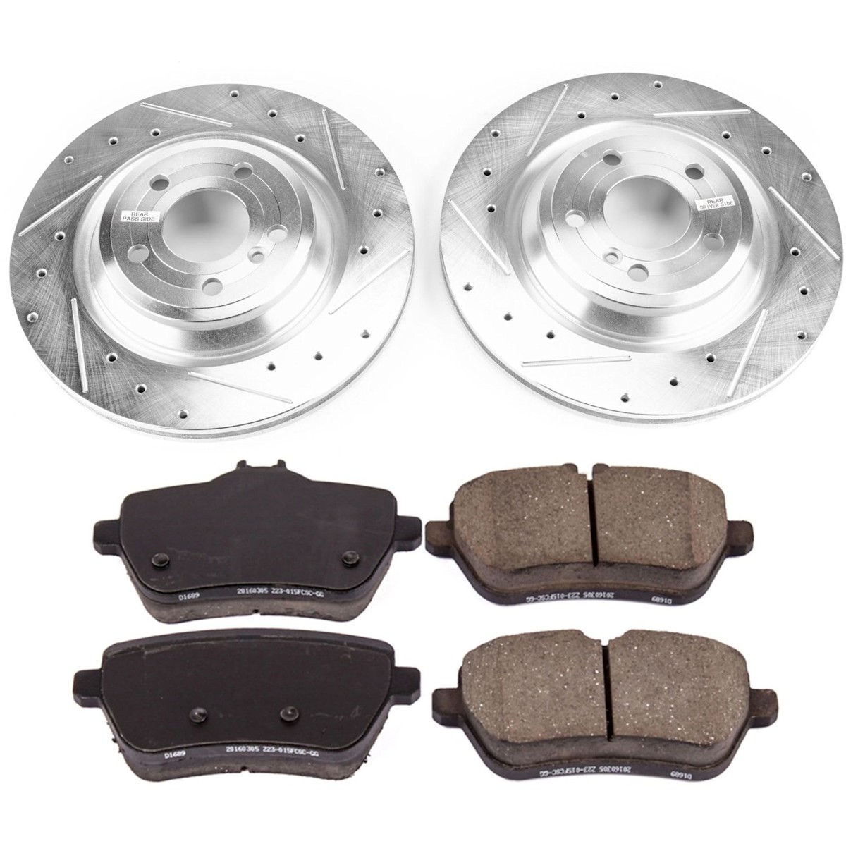 K6904 Powerstop 2-Wheel Set Brake Disc and Pad Kits Rear for