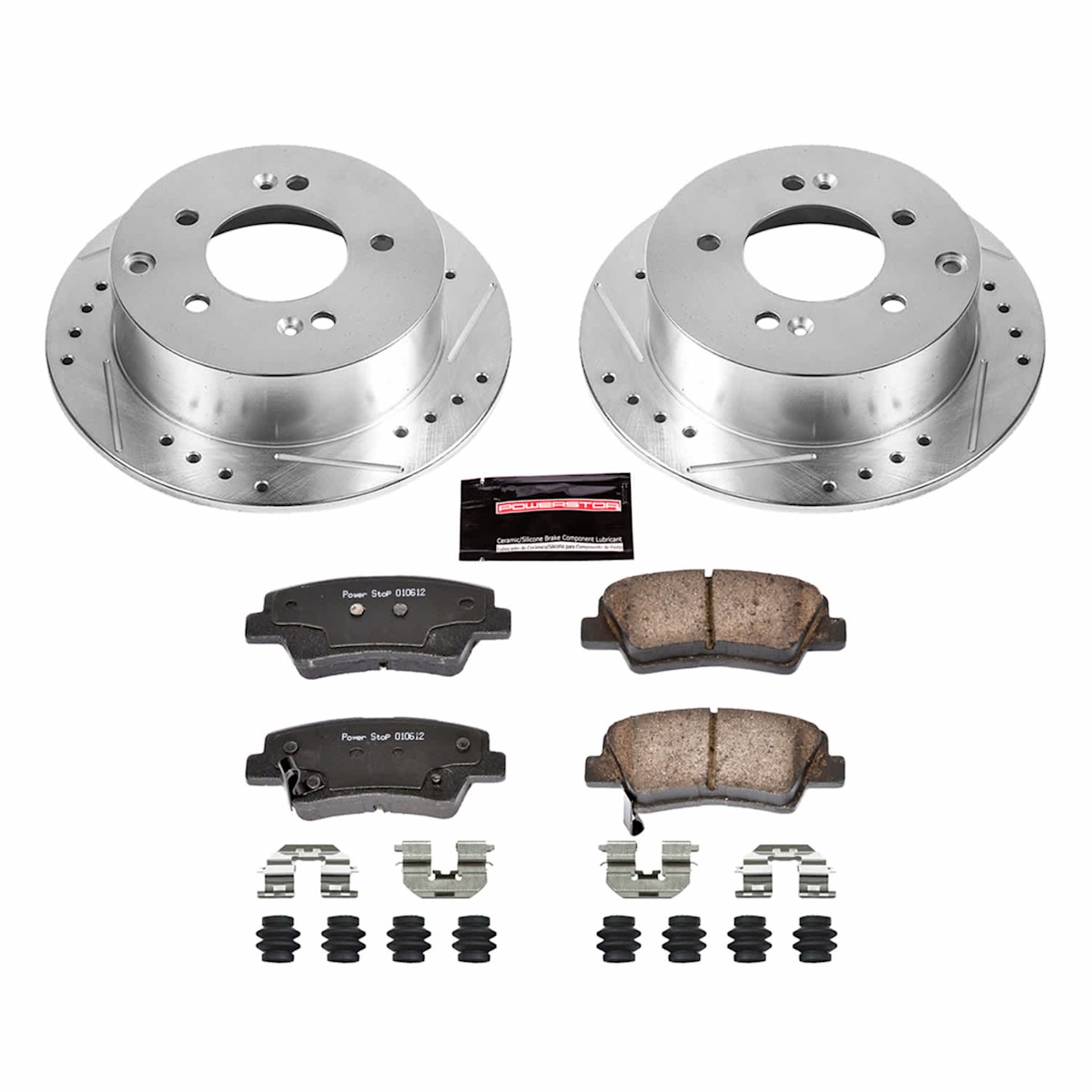 K6303 Powerstop 4-Wheel Set Brake Disc and Pad Kits Front & Rear for Kia Soul - Foto 8 di 8