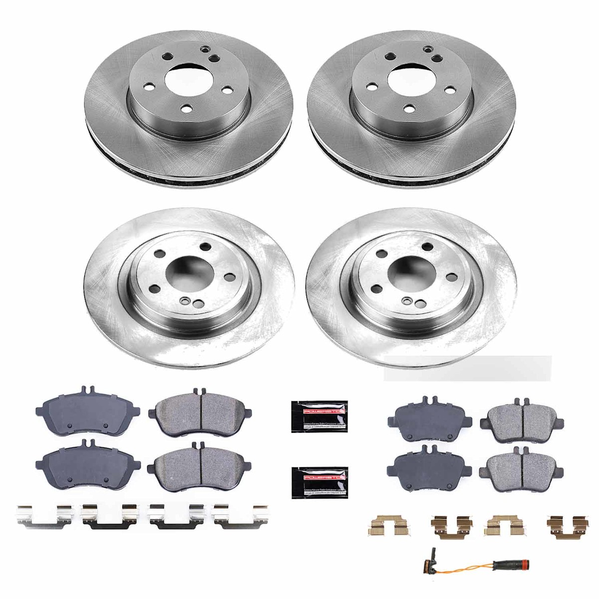 KOE6926 Powerstop Brake Disc and Pad Kits 4-Wheel Set Front & Rear for MB SLK250 - Picture 4 of 12