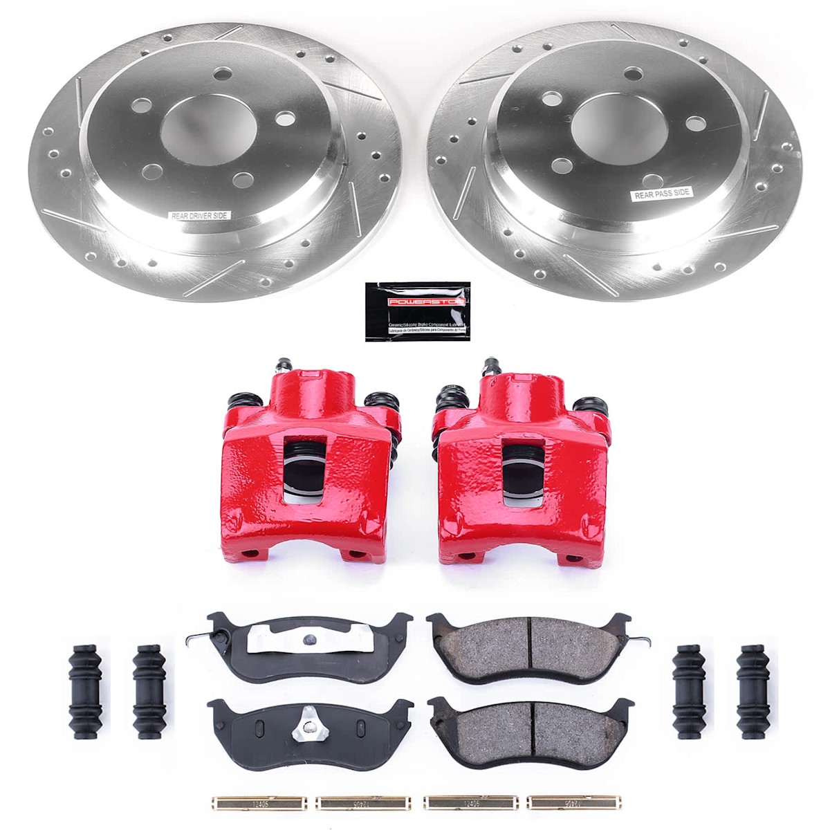 KC1331 Powerstop 2-Wheel Set Brake Disc and Caliper Kits Rear for Grand Marquis - Picture 4 of 9