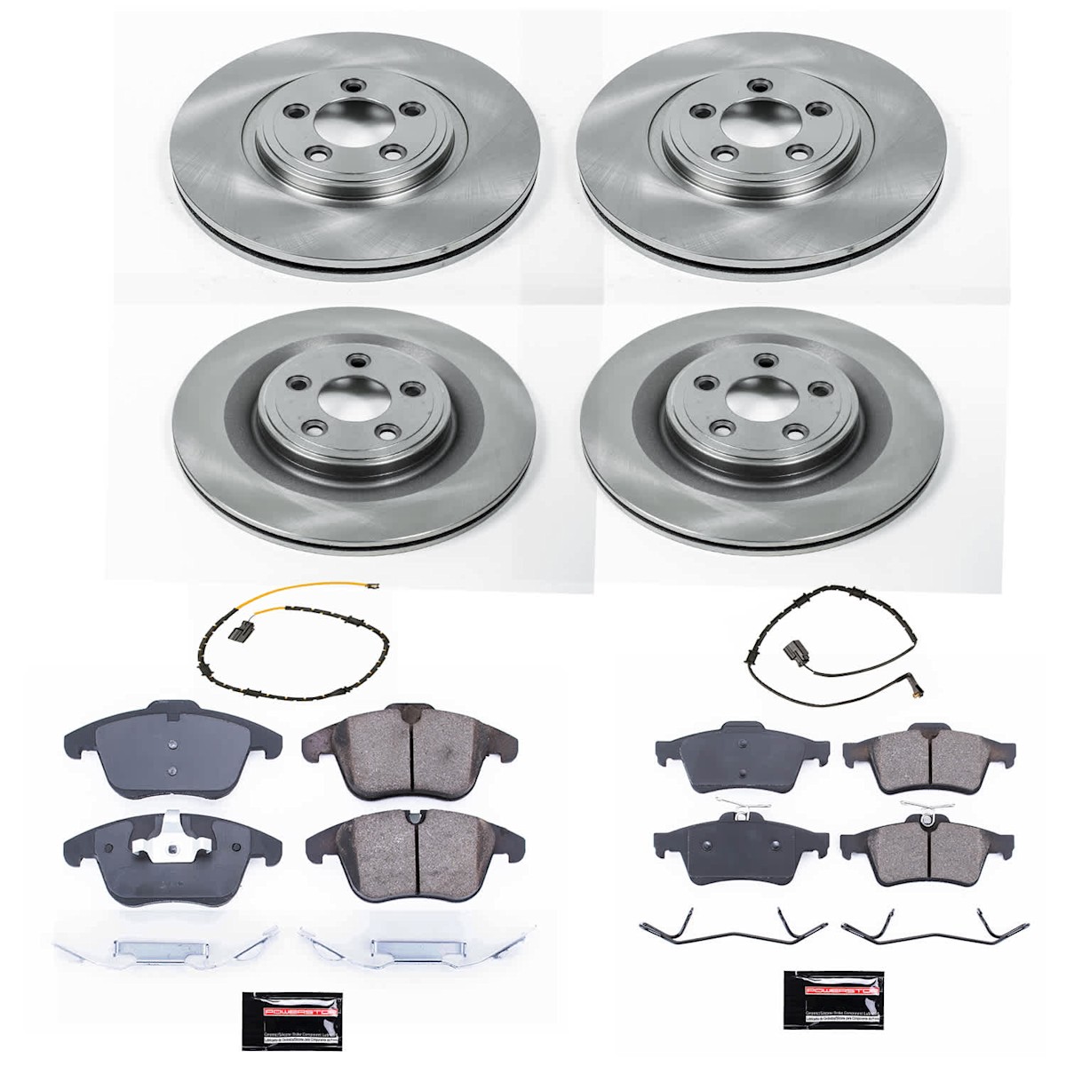 KOE7592 Powerstop Brake Disc and Pad Kits 4-Wheel Set Front & Rear for Jaguar XF - Picture 4 of 12