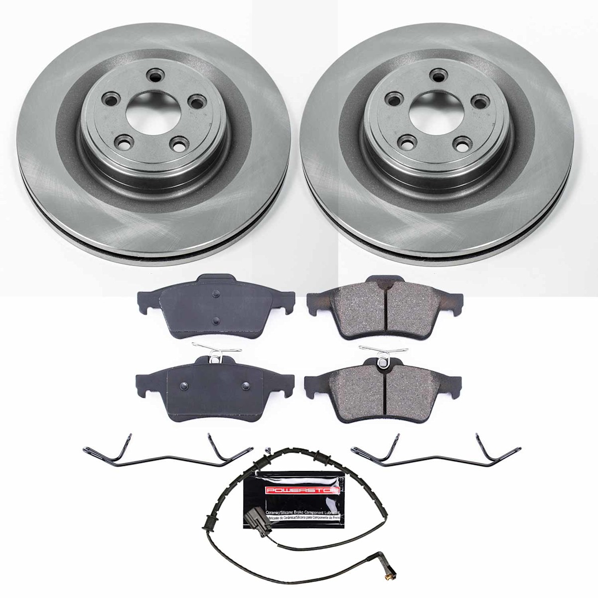 KOE7592 Powerstop Brake Disc and Pad Kits 4-Wheel Set Front & Rear for Jaguar XF - Picture 8 of 12