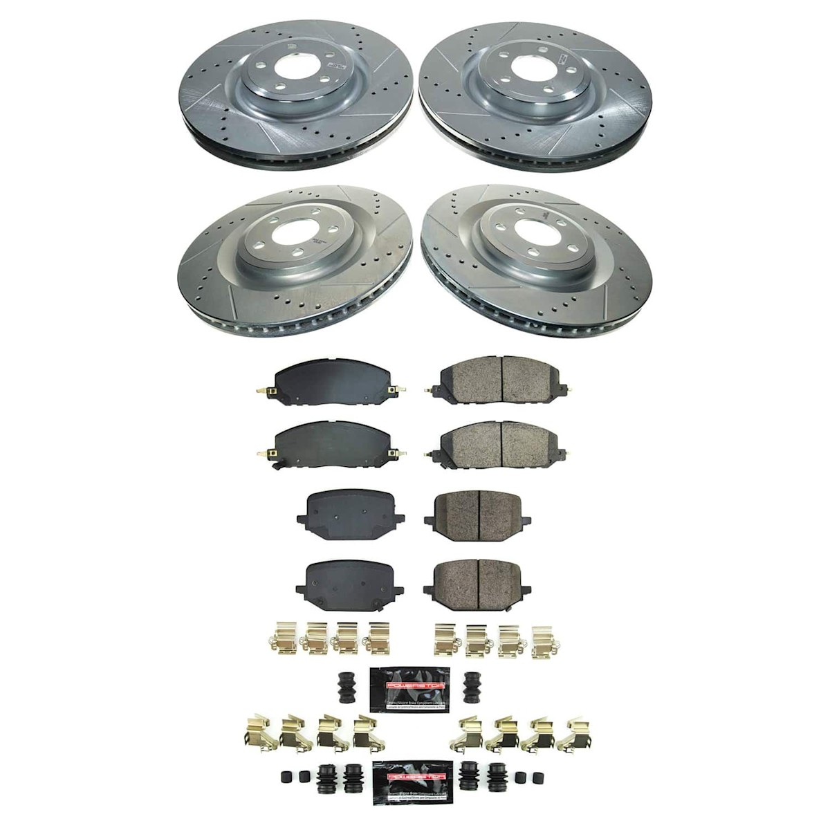 Kit de pastillas y disco de freno delantero y trasero Powerstop K8694 para Ford Explorer Aviator - Imagen 1 de 3
