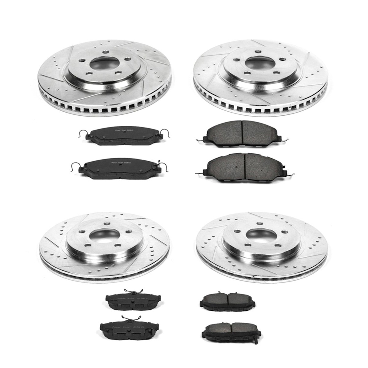 K5450 Powerstop Brake Disc and Pad Kits 4-Wheel Set Front & Rear for Mustang
