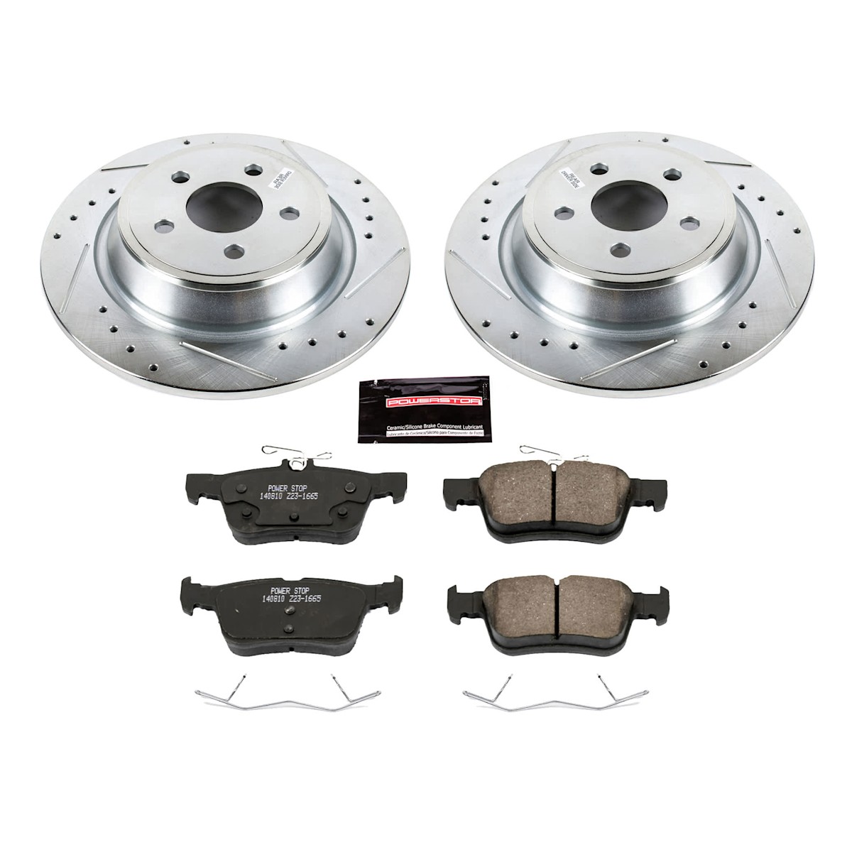 K7144 Powerstop 2-Wheel Set Brake Disc and Pad Kits Rear for Ford Edge MKZ MKX - Afbeelding 3 van 3