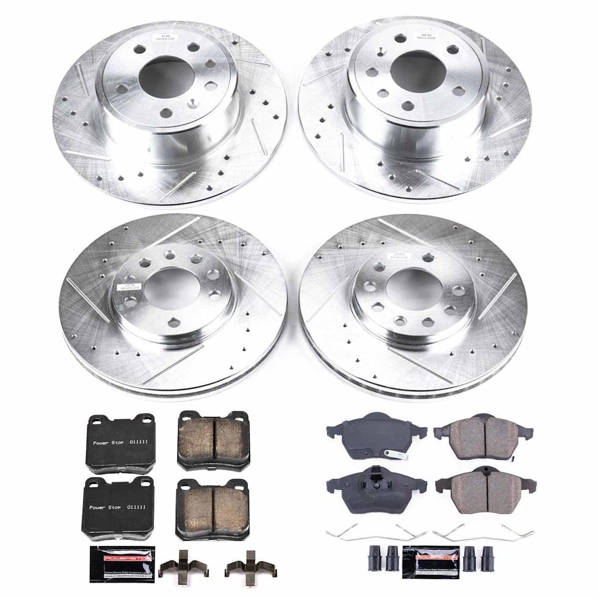 K835 Powerstop Brake Disc and Pad Kits 4-Wheel Set Front & Rear for Saturn L300 - Picture 3 of 9