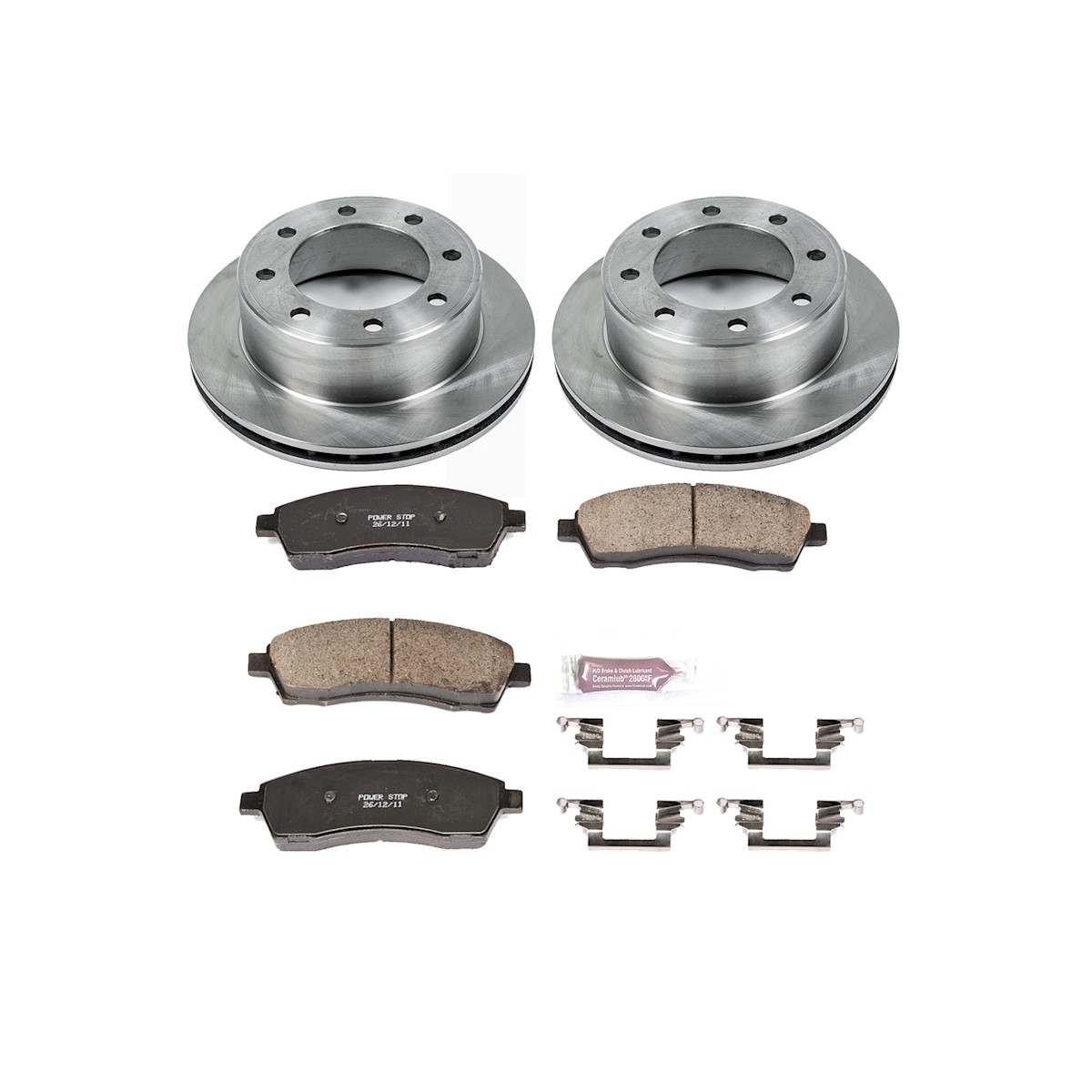 KOE1393 Powerstop Brake Disc and Pad Kits 4-Wheel Set Front & Rear for Excursion - Picture 9 of 11