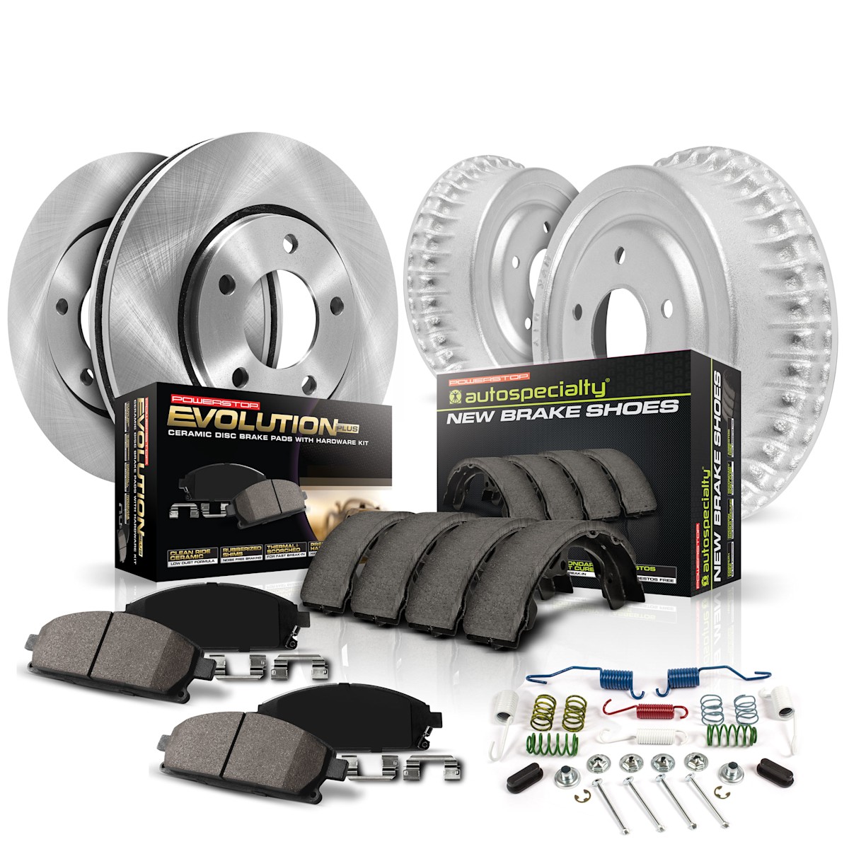 KOE8518 Powerstop 4-Wheel Set Brake Disc and Pad Kits Front & Rear for Ascent