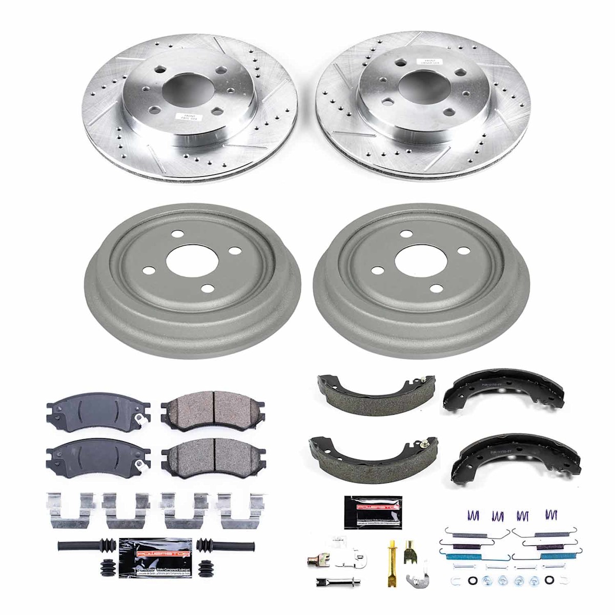 K15126DK Powerstop 4-Wheel Set Brake Disc And Drum Kits Front & Rear for SL SC2 - Picture 3 of 9