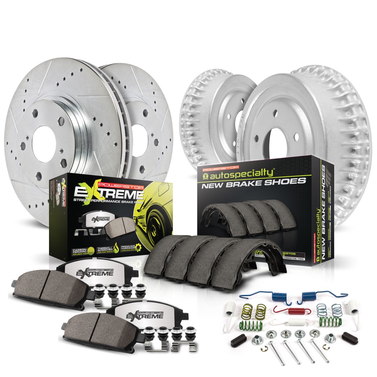 K15113DK-26 Powerstop 4-Wheel Set Brake Disc And Drum Kits Front & Rear