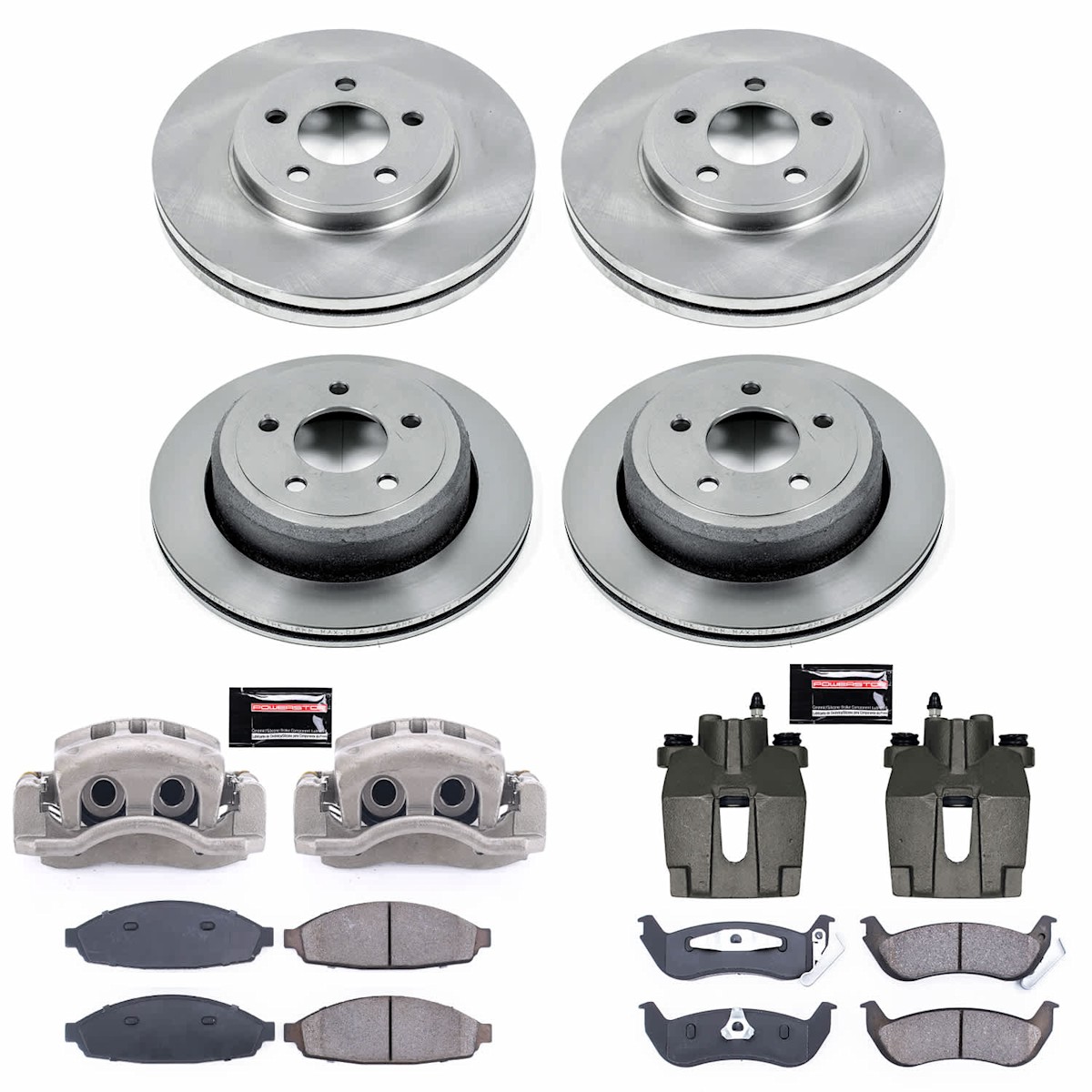 KCOE1365 Powerstop Brake Kit With Calipers 4-Wheel Set Front & Rear for Ford - Picture 5 of 12
