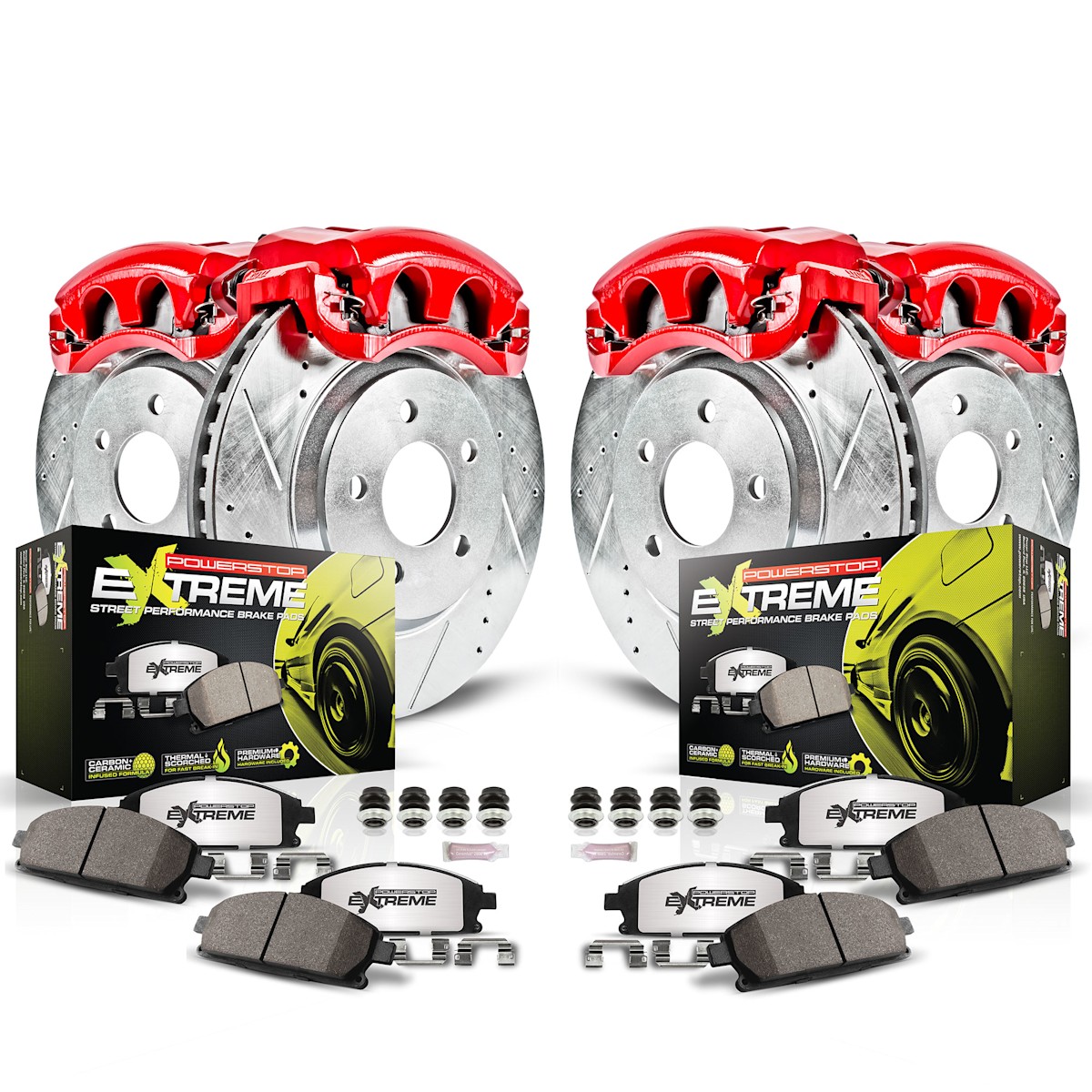 KC2298-26 Powerstop Brake Kit With Calipers 4-Wheel Set Front & Rear for TL