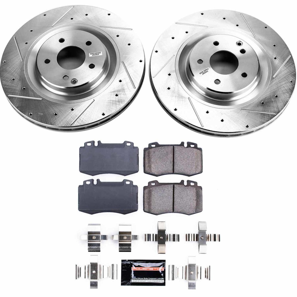 K6585 Powerstop 2-Wheel Set Brake Disc and Pad Kits Front for MB Mercedes CLK550 - Picture 3 of 3