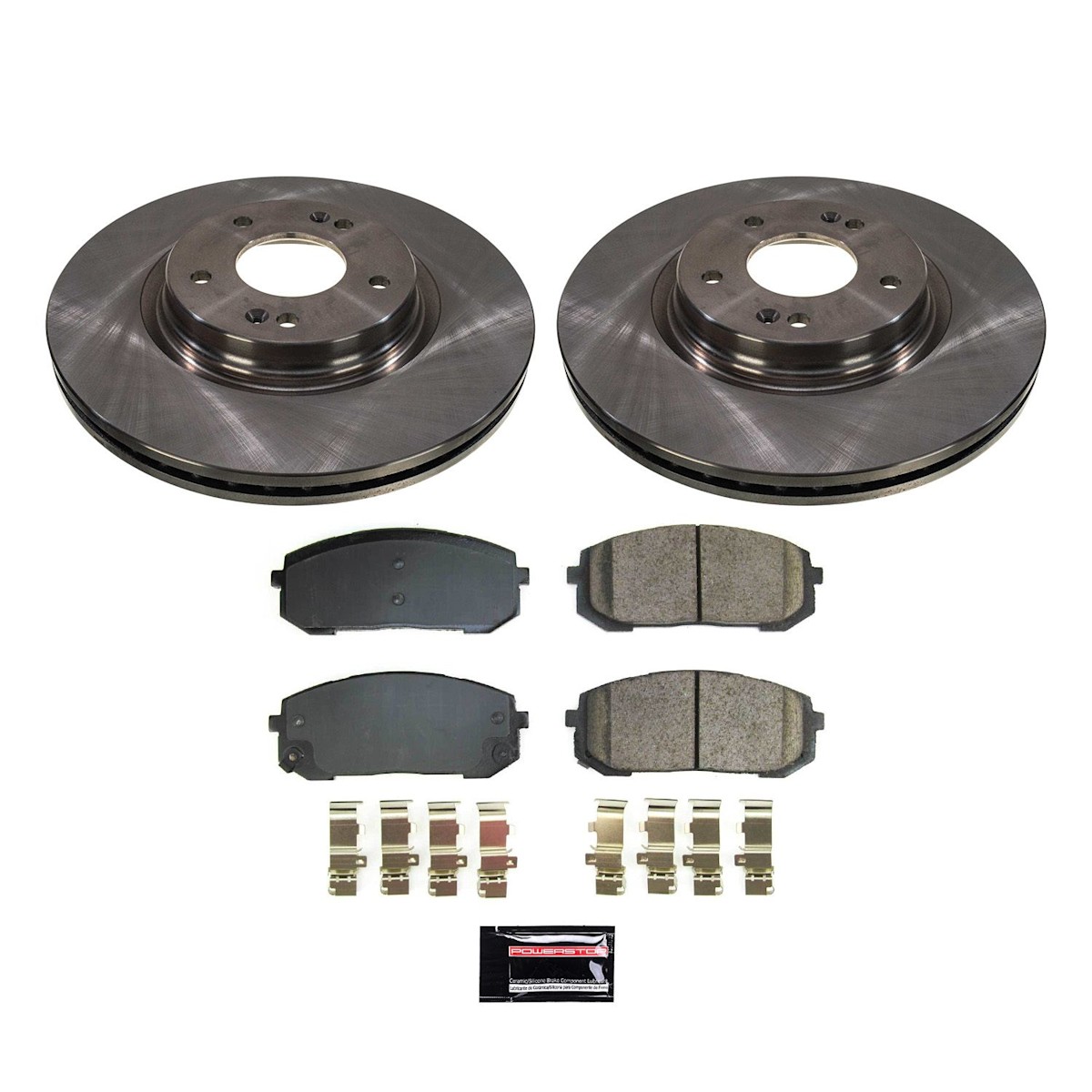 Kits de discos y pastillas de freno Powerstop KOE8752 juego de 2 ruedas delanteras para Kia K5 Sonata - Imagen 1 de 2