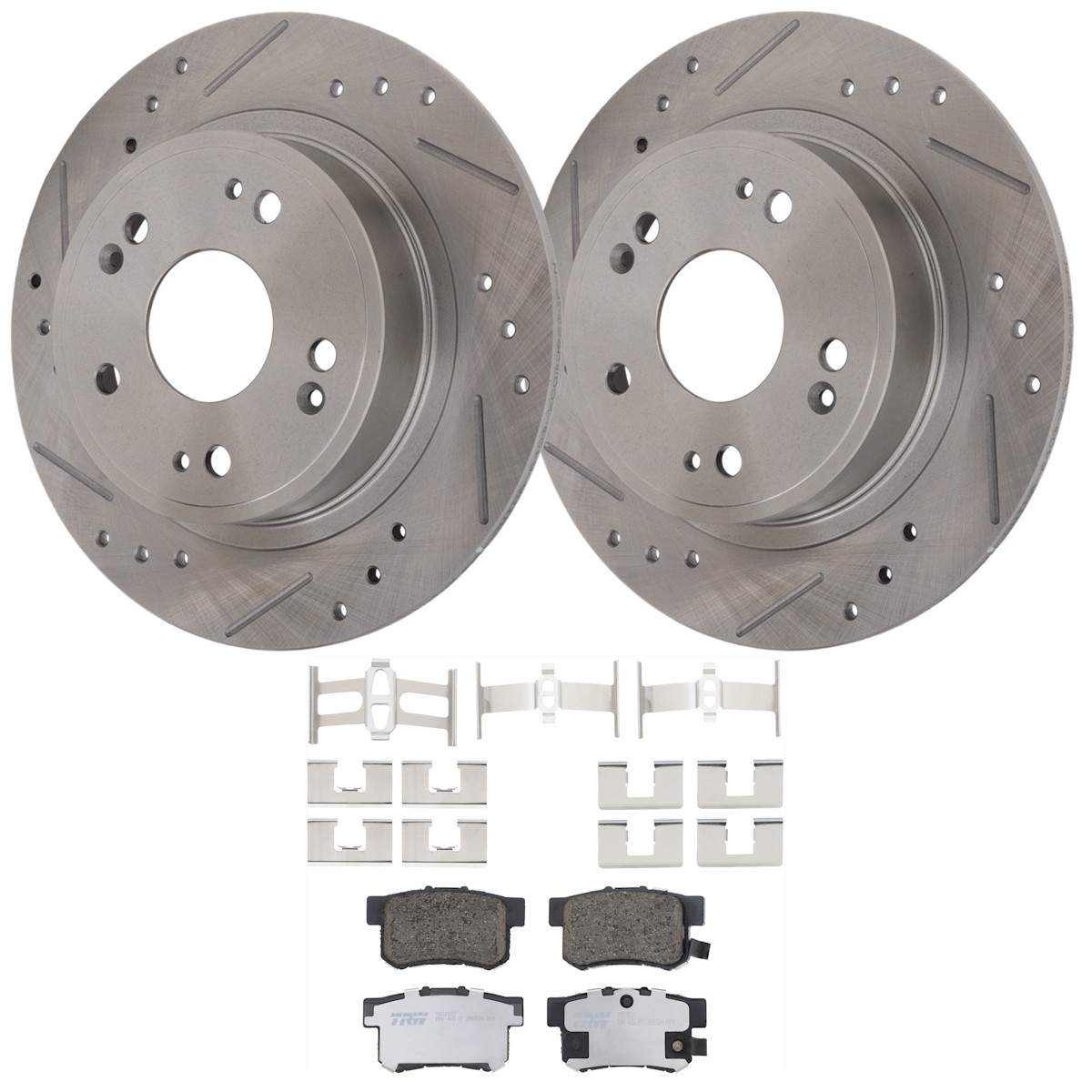 KIT-062224-44 TRW Brake Disc and Pad Kits 2-Wheel Set Rear for Acura ILX Accord