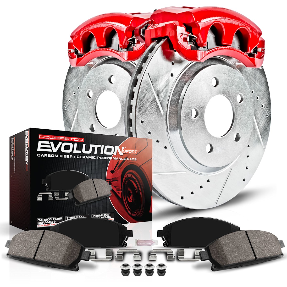 KC2004 Powerstop 2-Wheel Set Brake Kit With Calipers Front for Chevy Olds Blazer