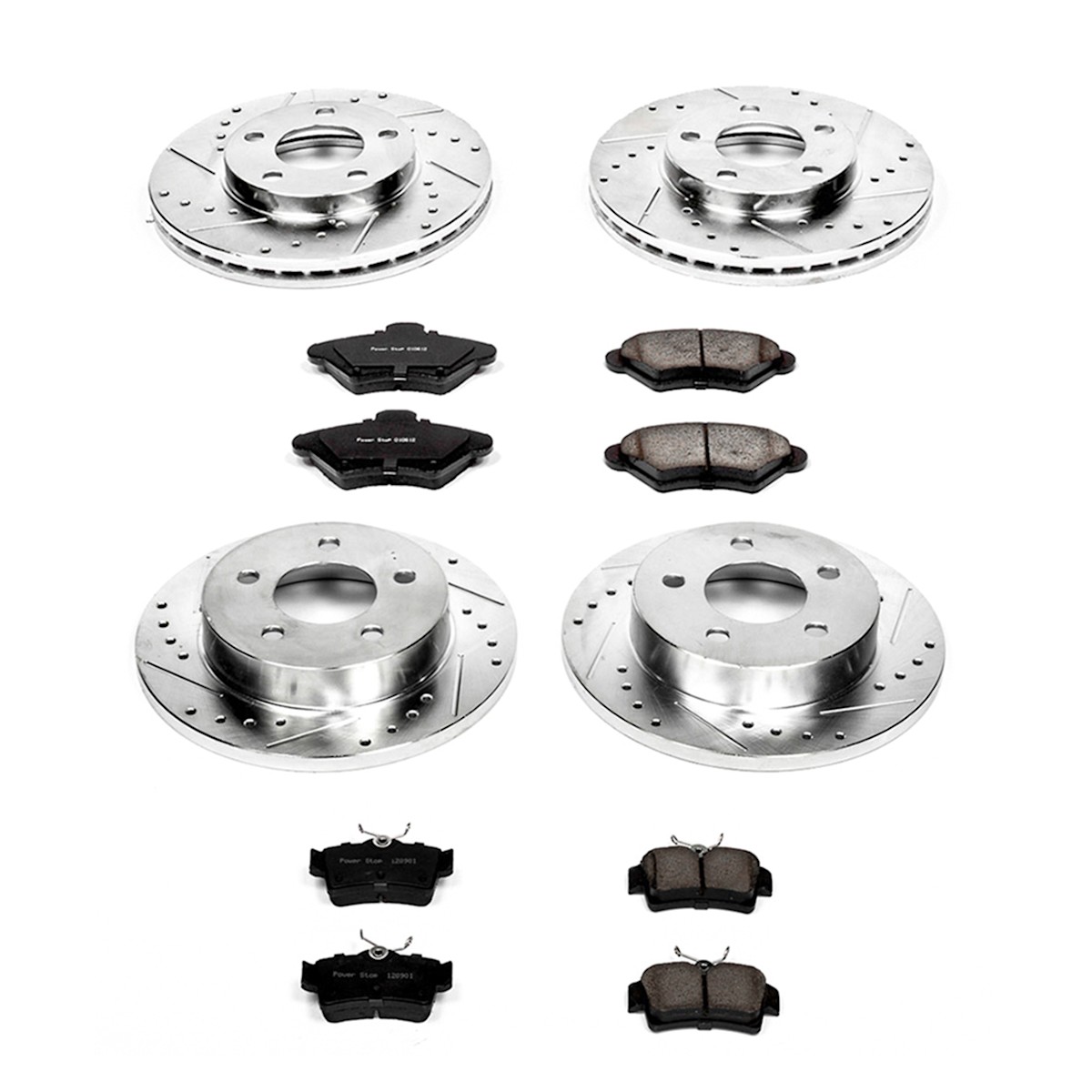K1300 Powerstop 4-Wheel Set Brake Disc and Pad Kits Front & Rear for Mustang