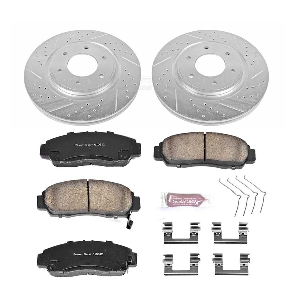 K5821 Powerstop Brake Disc and Pad Kits 2-Wheel Set Front for Nissan TITAN