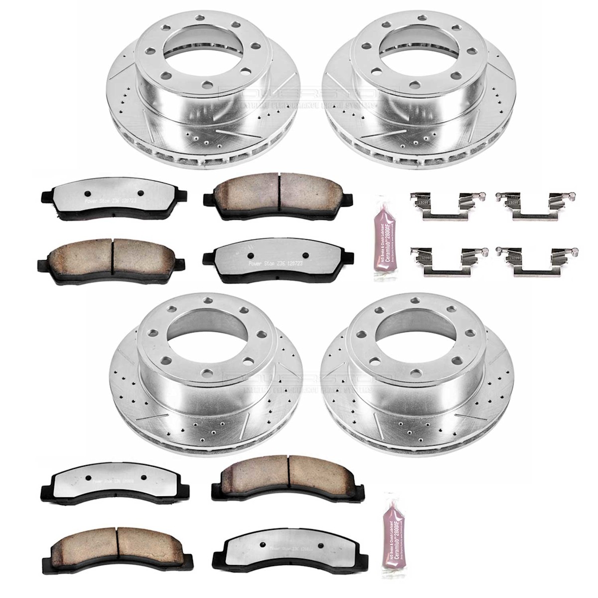 K1906-36 Powerstop Brake Disc and Pad Kits 4-Wheel Set Front & Rear for Ford