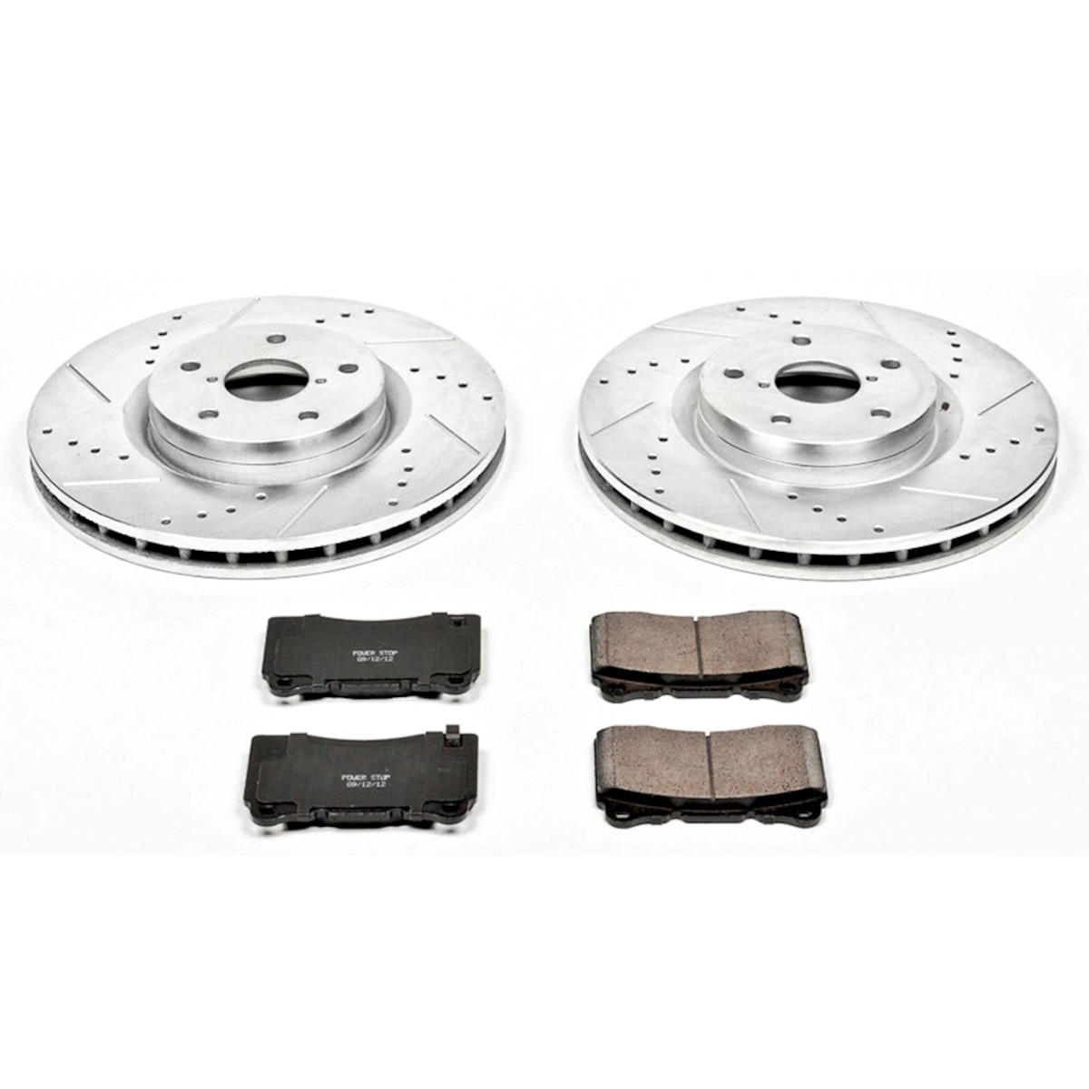 K131 Powerstop 2-Wheel Set Brake Disc and Pad Kits Front for Subaru WRX STI