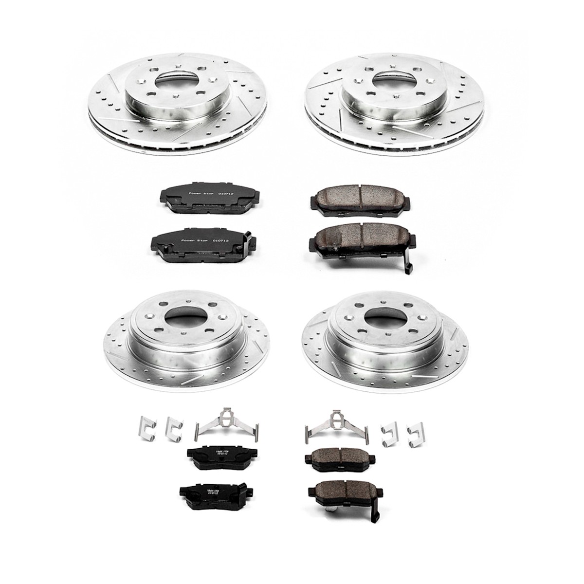 K693 Powerstop 4-Wheel Set Brake Disc and Pad Kits Front & Rear Coupe for Acura
