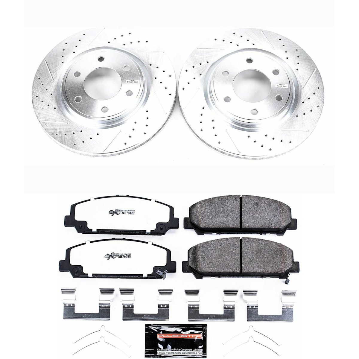 K5821-36 Powerstop Brake Disc and Pad Kits 2-Wheel Set Front for Nissan TITAN