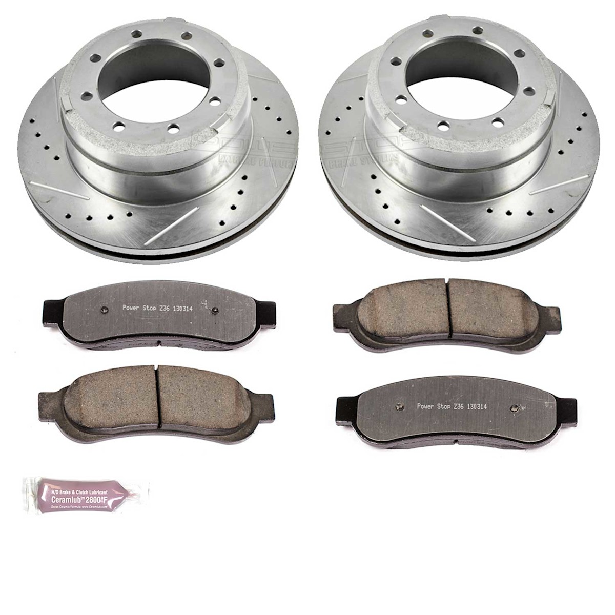 K5579-36 Powerstop 2-Wheel Set Brake Disc and Pad Kits Rear for F350 Truck Ford