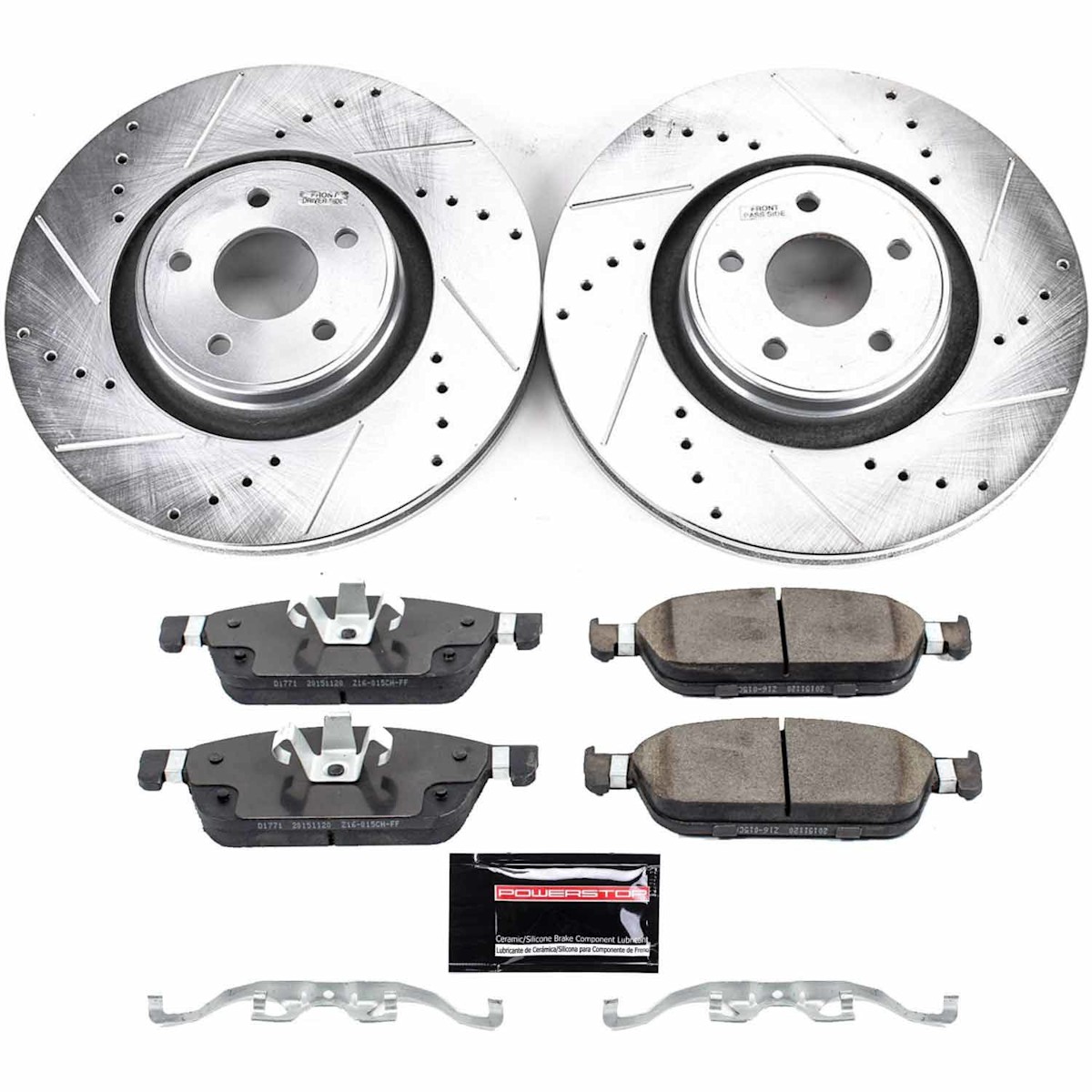 K7147 Powerstop Brake Disc and Pad Kits 2-Wheel Set Front for Lincoln MKC Focus