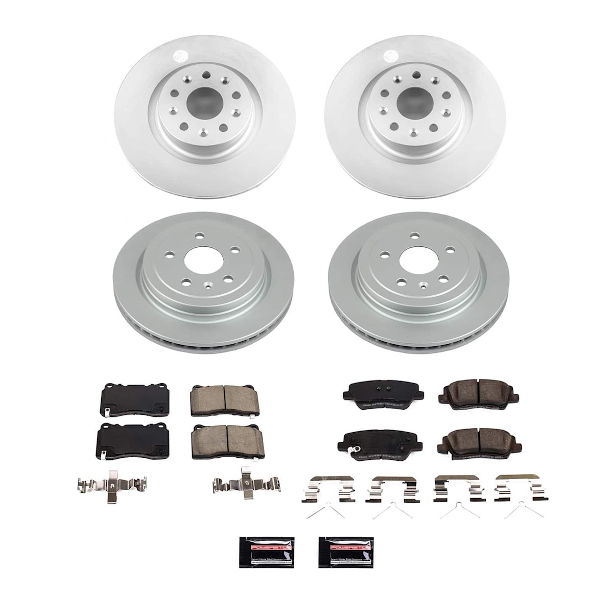 CRK8977 Powerstop Brake Disc and Pad Kits 4-Wheel Set Front & Rear for CTS 2019