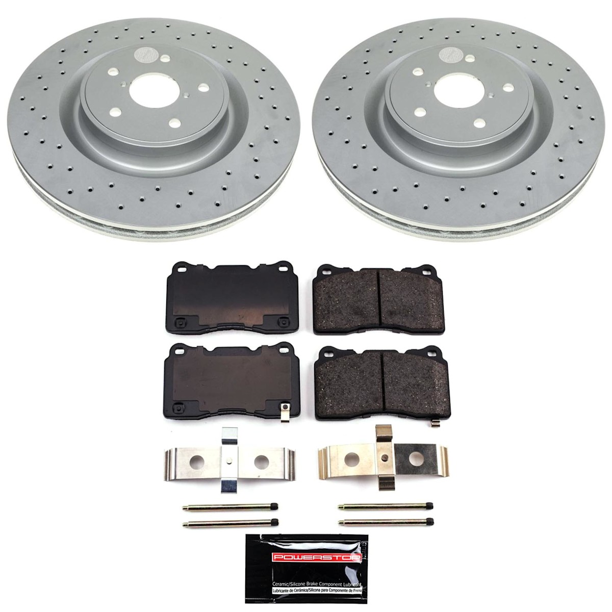 CRK9080 Powerstop 2-Wheel Set Brake Disc and Pad Kits Front for Subaru WRX 2021