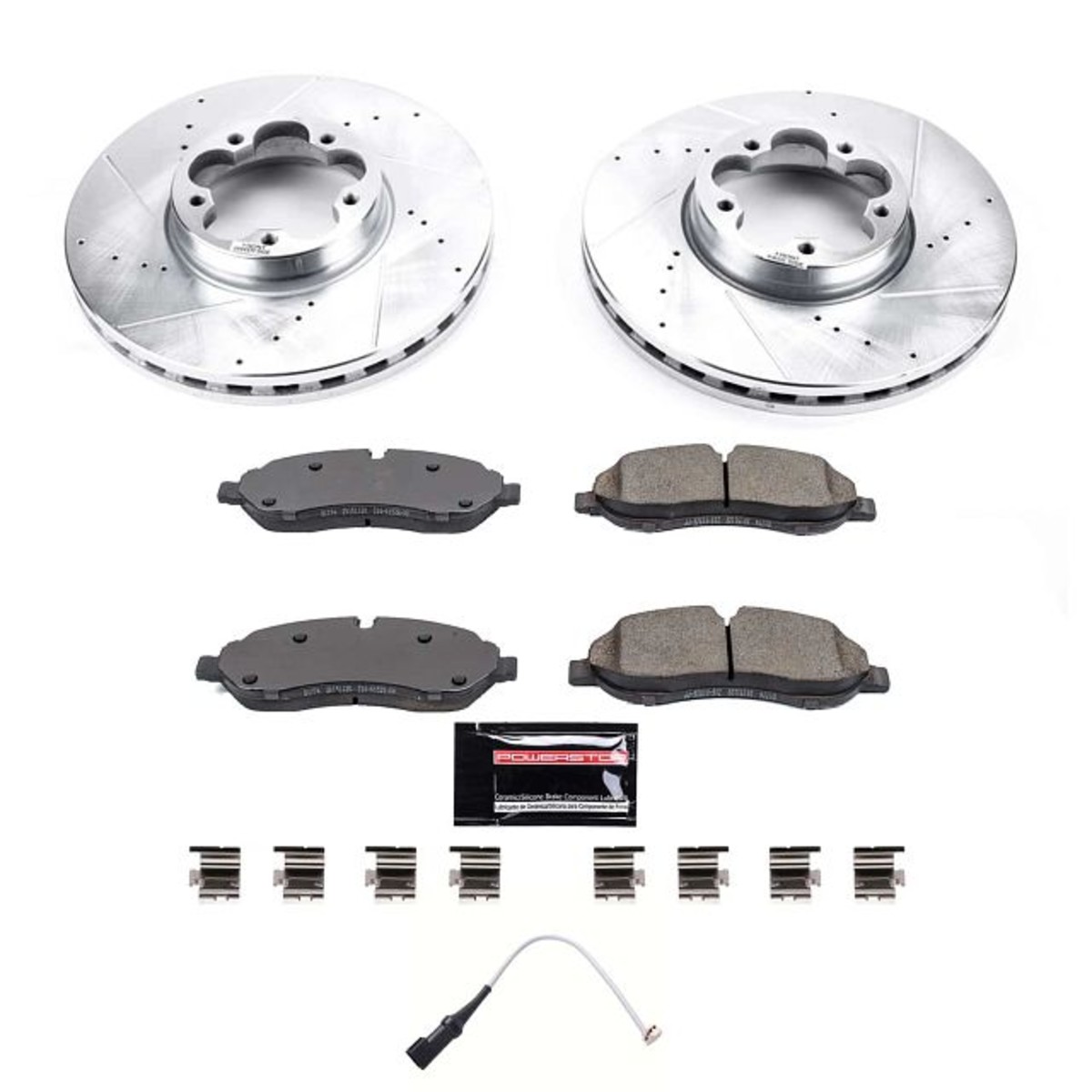 K8979 Powerstop Brake Disc and Pad Kits 2-Wheel Set Front for Transit-350 HD