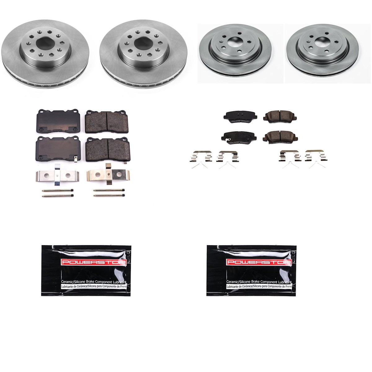 KOE8973 Powerstop 4-Wheel Set Brake Disc and Pad Kits Front & Rear for CTS 2019