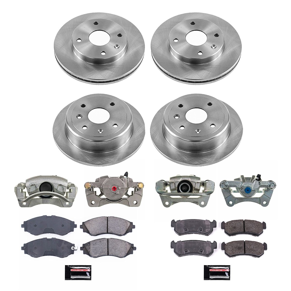 KCOE5895 Powerstop 4-Wheel Set Brake Kit With Calipers Front & Rear for Forenza