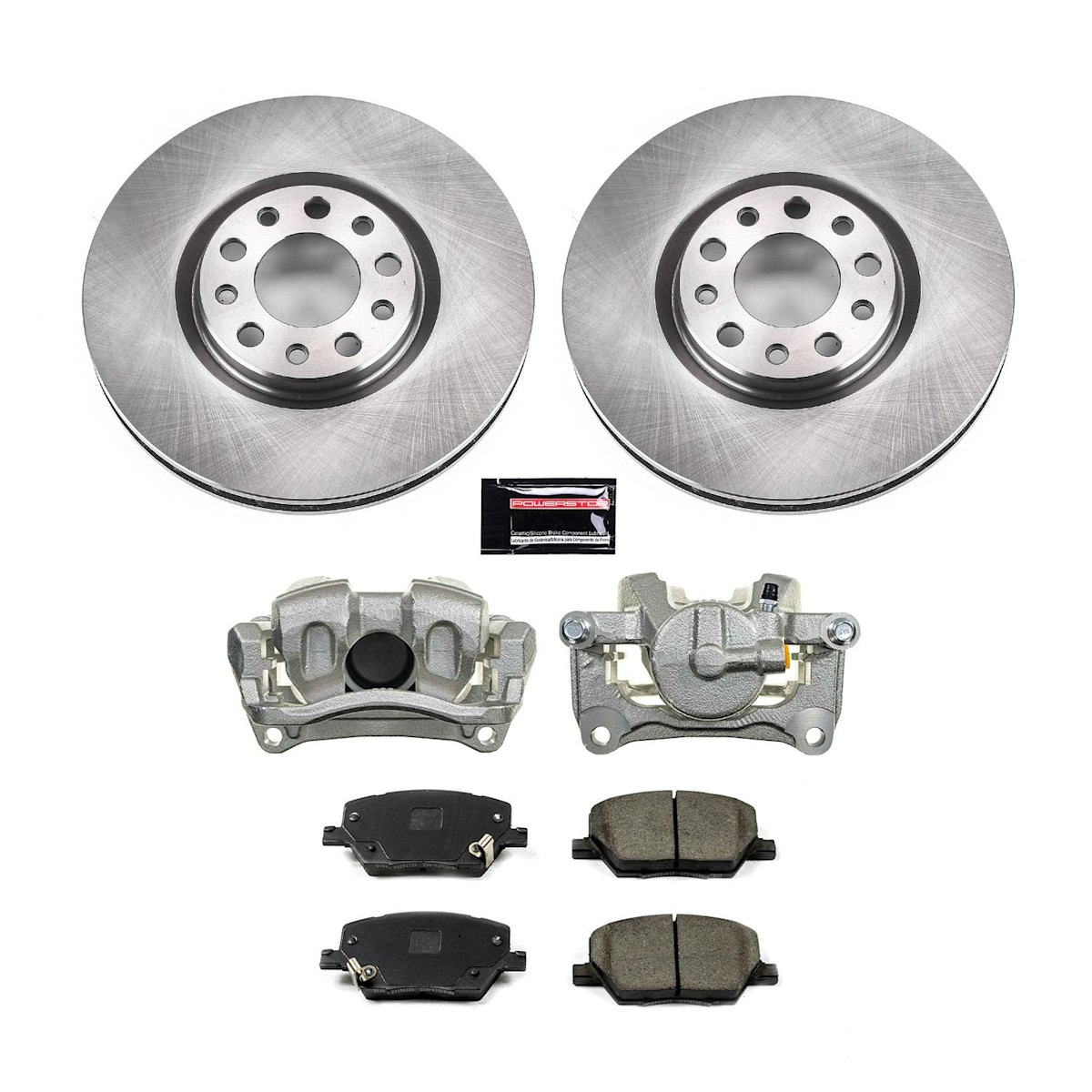 KCOE7299 Powerstop Brake Kit With Calipers 2-Wheel Set Front for Fiat 500X Jeep