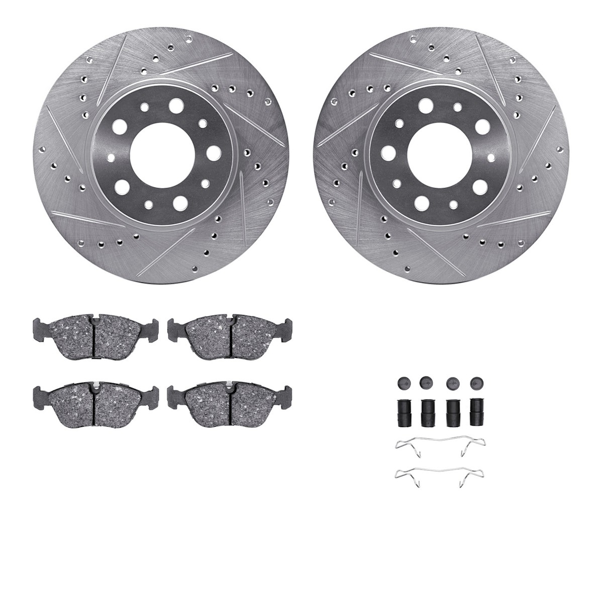 WGWH1-27045 R1 Concepts 2-Wheel Set Brake Disc and Pad Kits Front for Volvo C70