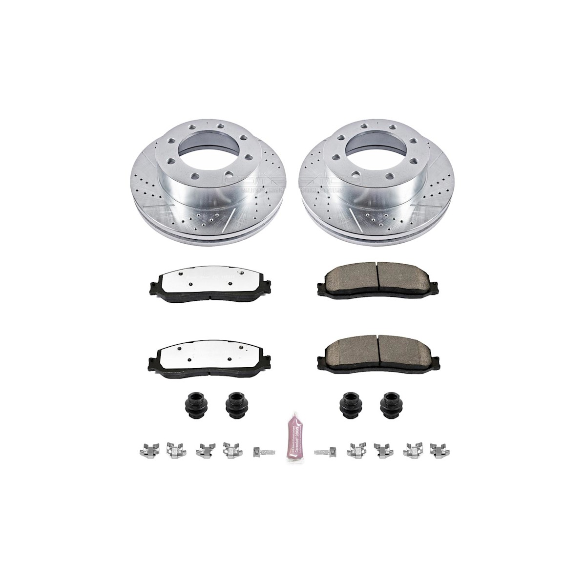 K6545-36 Powerstop 2-Wheel Set Brake Disc and Pad Kits Front for F250 Truck F350