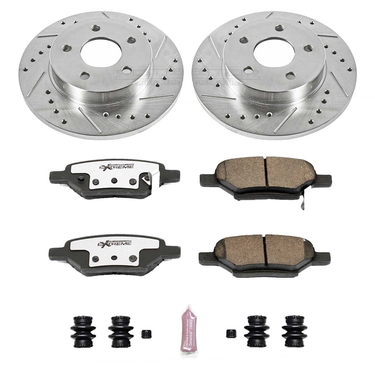 K1616-26 Powerstop 2-Wheel Set Brake Disc and Pad Kits Rear for Chevy Malibu G6
