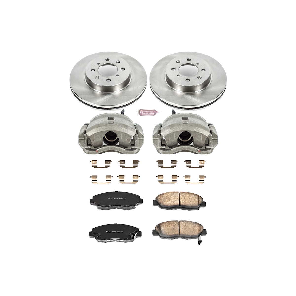 KCOE690A Powerstop 2-Wheel Set Brake Kit With Calipers Front for Honda Civic