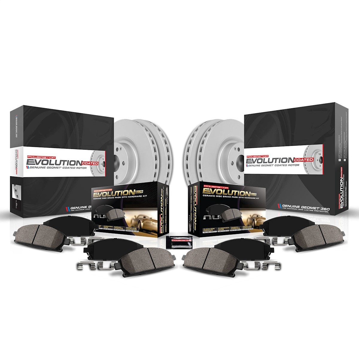 CRK6350 Powerstop Brake Disc and Pad Kits 4-Wheel Set Front & Rear for Focus